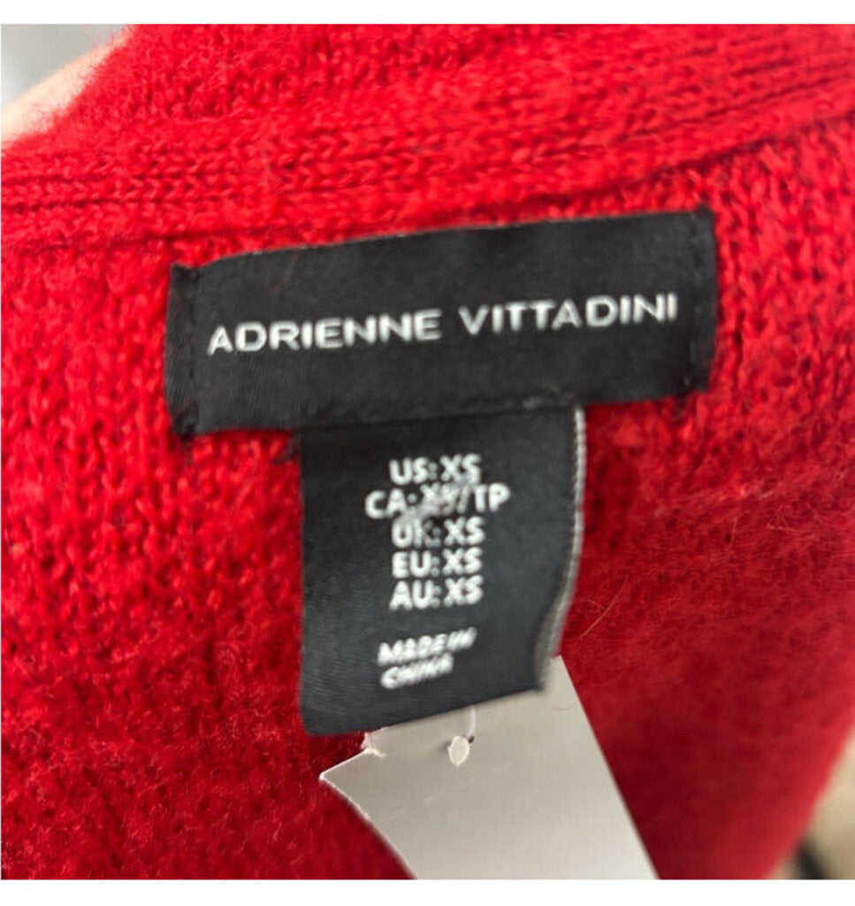 Adrienne Vittadini Red Knit Cardigan Sweater