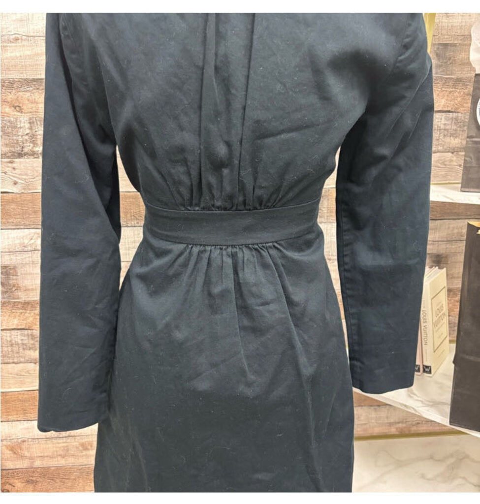 Lilly Pulitzer Black Trench Coat w/Ruffle Collar
