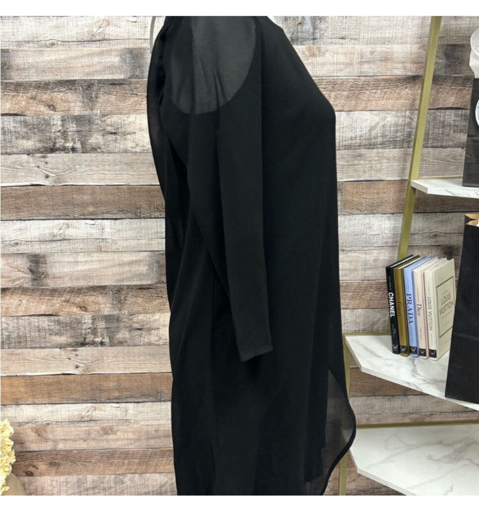Neiman Marcus Black Sheath Asymemetric Layered