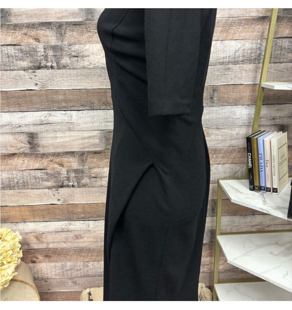 Saks Fifth Avenue Black Sheath V-Neck