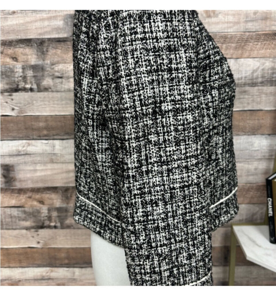 Barneys New York Black & White Boucle Blazer