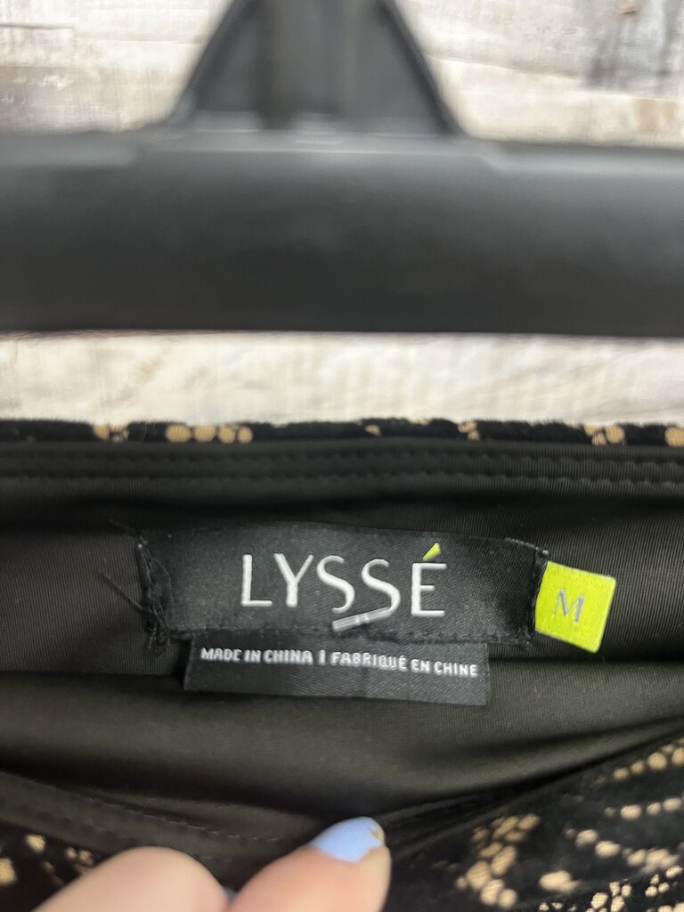 Lysse Black Velvet & Gold Jacquard Pants