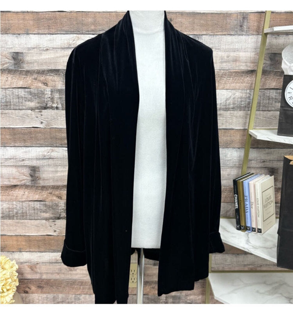 Ronni Nicole Black Velvet Cardigan