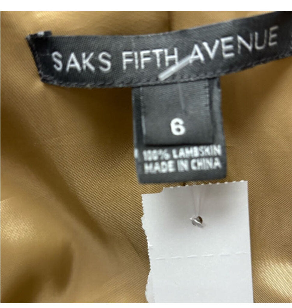 Saks Fifth Avenue Lambskin Leather Tan Blazer