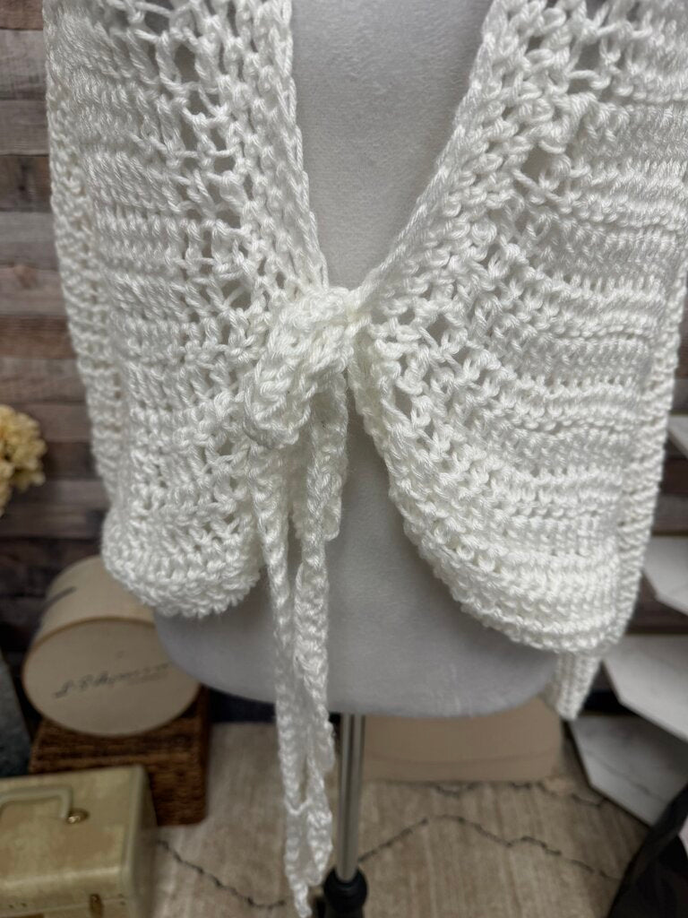 Body by Anca White Tie Front Cardigan
