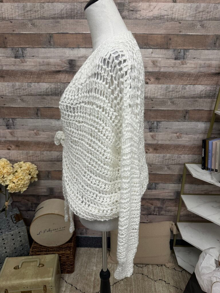 Body by Anca White Tie Front Cardigan
