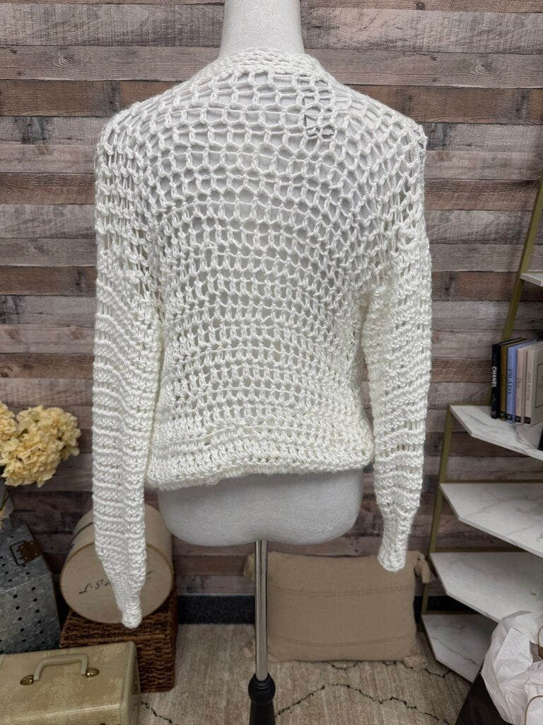 Body by Anca White Tie Front Cardigan