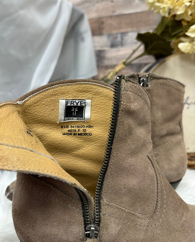 Frye Tan Suede Ankle Booties