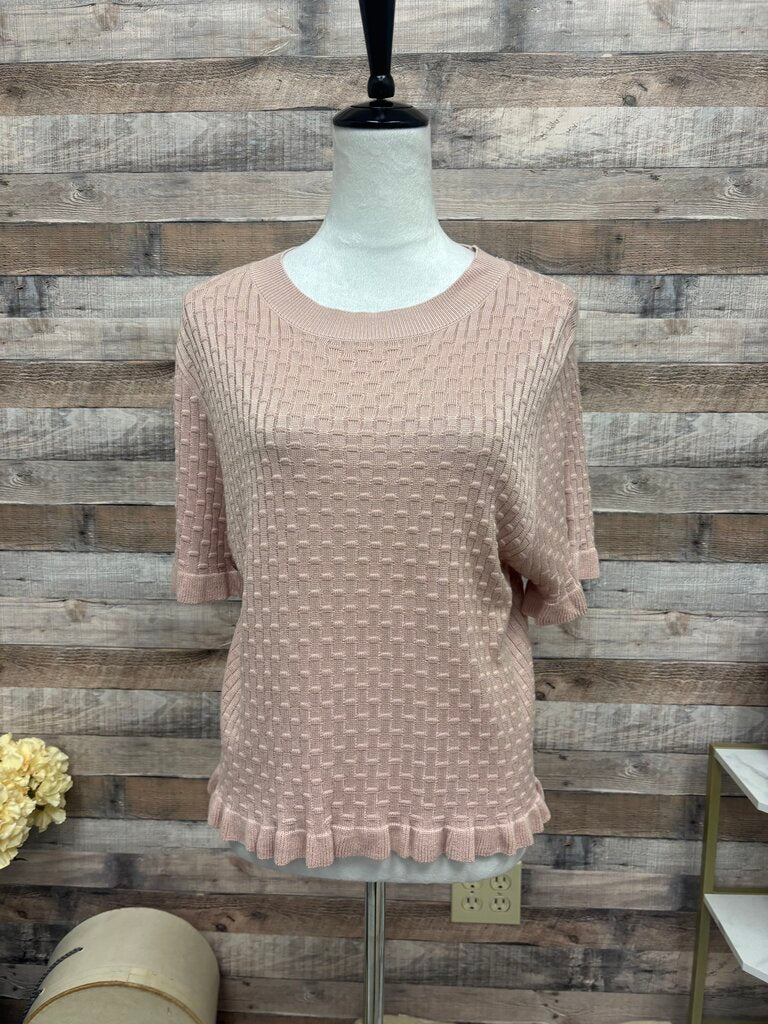 Max Studio Rose Short Sleeve Sweater