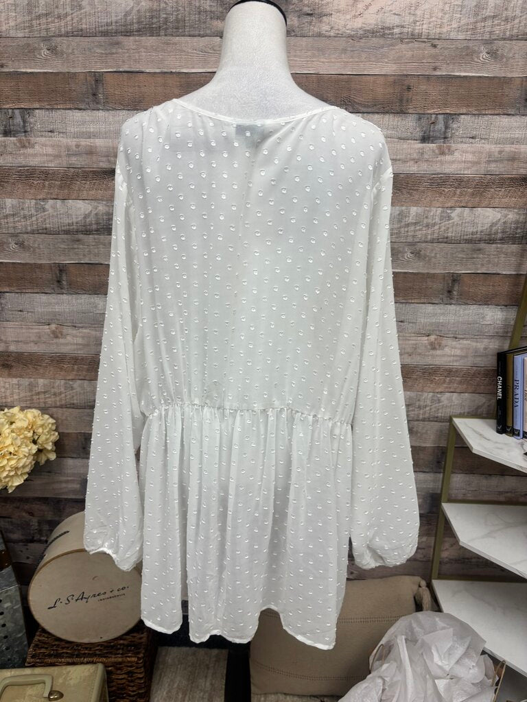 Torrid White Eyelet Baby Doll Blouse