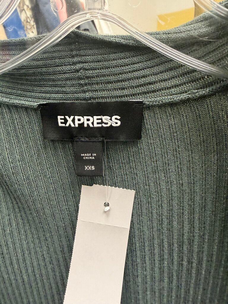 Express Olive Green Knit Ribbed Duster