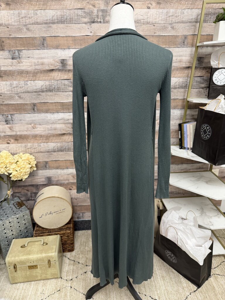 Express Olive Green Knit Ribbed Duster