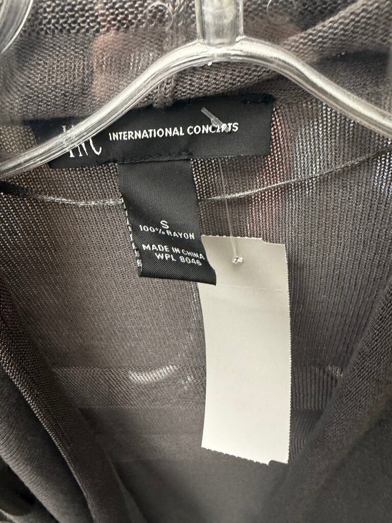 INC Grey Striped Waterfall Cardigan