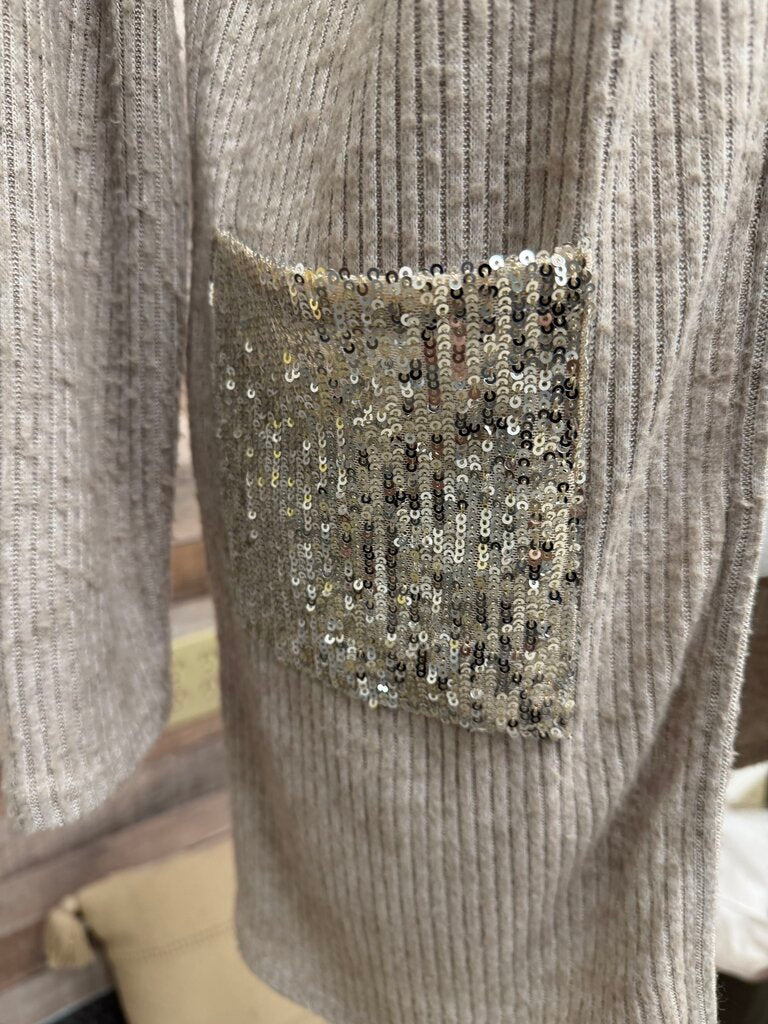Day Trip Heathered Oatmeal Ribbed Duster Cardigan