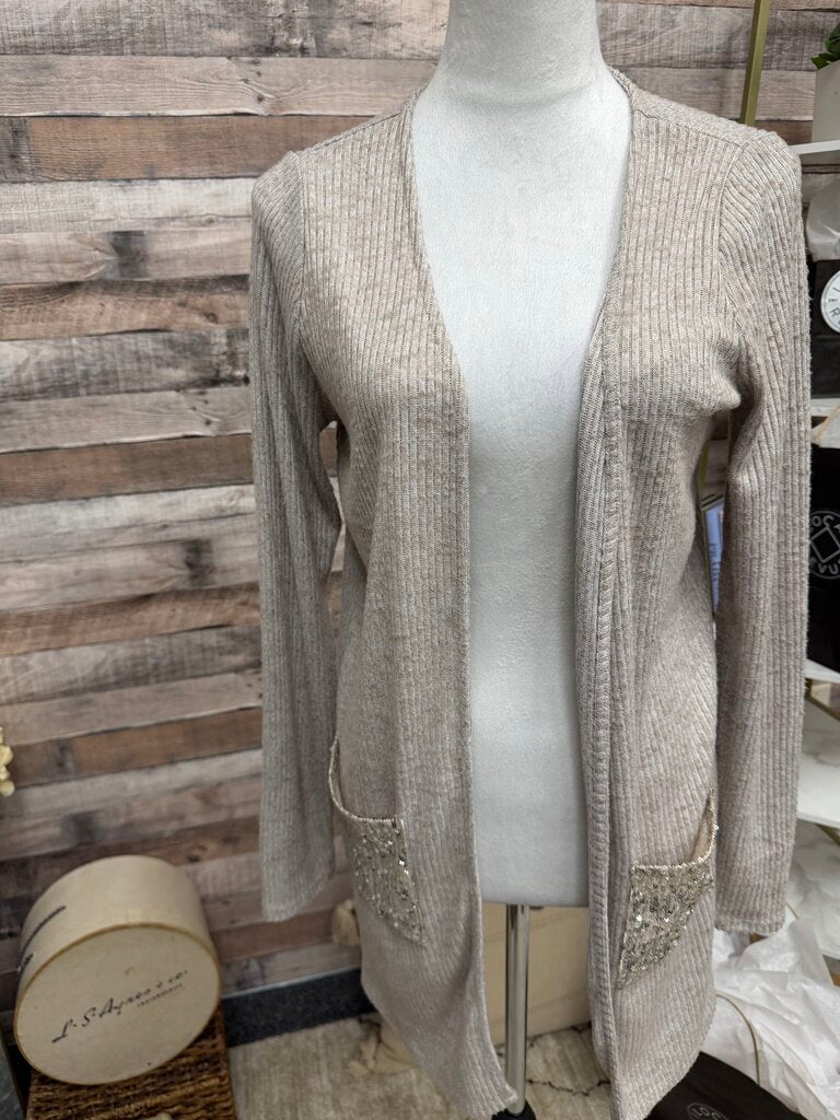 Day Trip Heathered Oatmeal Ribbed Duster Cardigan