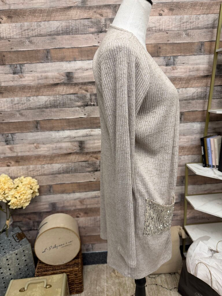 Day Trip Heathered Oatmeal Ribbed Duster Cardigan