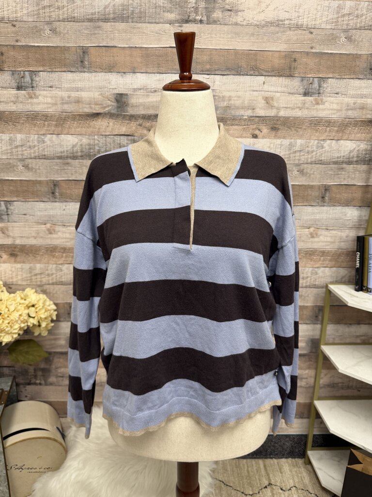 Scotch & Soda Brown & Purple Stripe Rugby Polo Scotch & Soda Brown/Purple Large women TOPS