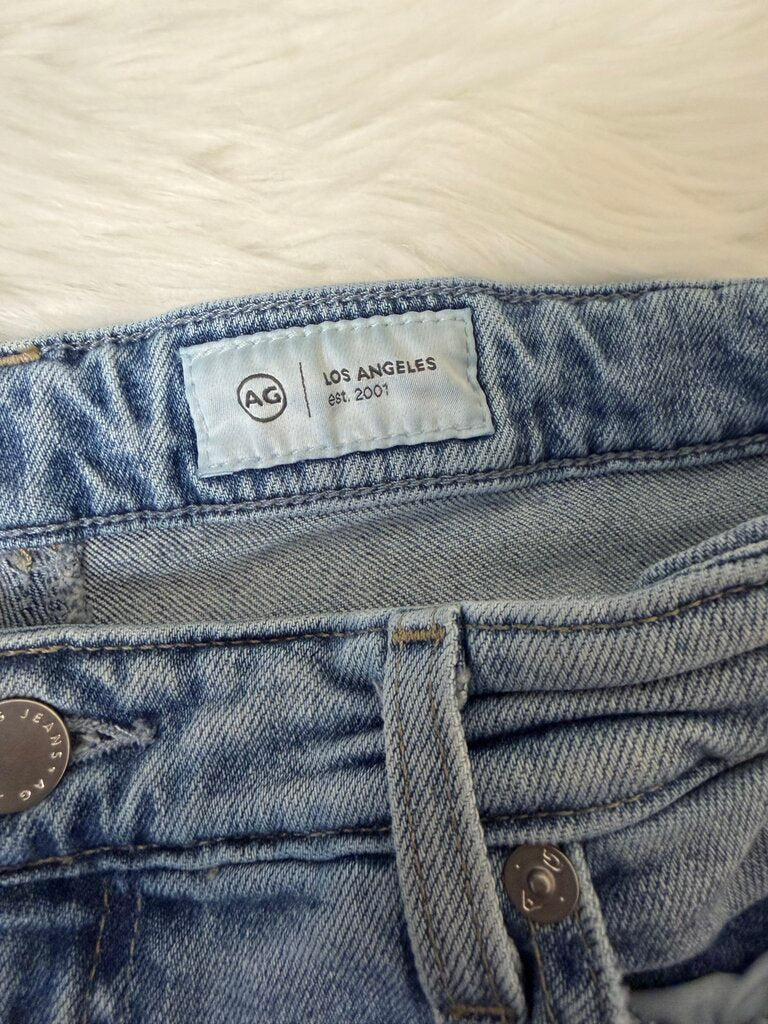 AG Lt Blue Washed Wide Leg Denim
