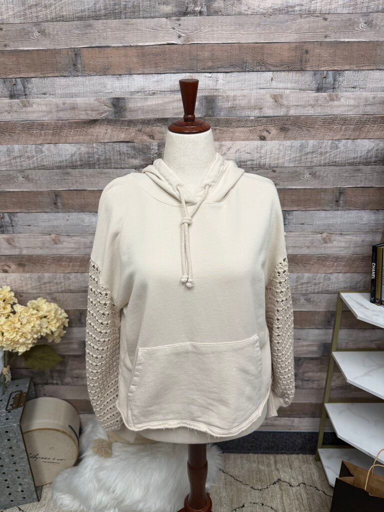 Rails Cream Hoodie w/Bohemian Sleeves