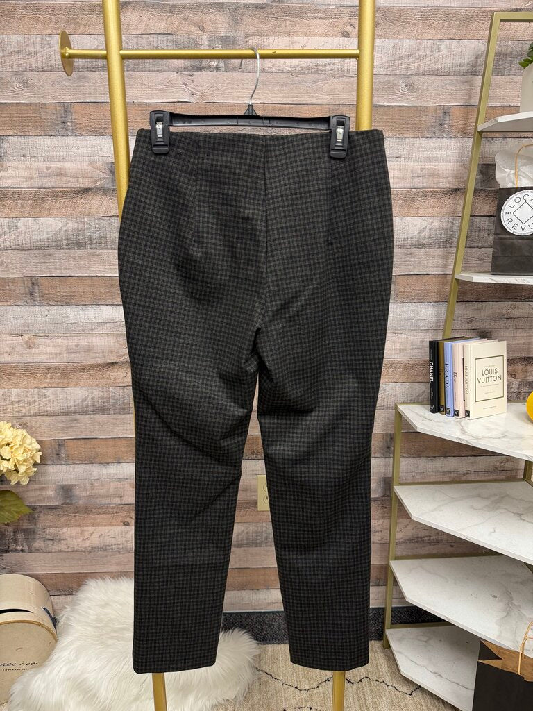 Rafaella Houndstooth Navy/Brown Elastic Waist Pants