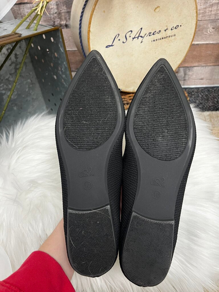 Amore Black Ballet Flats w/Sparkle Bows
