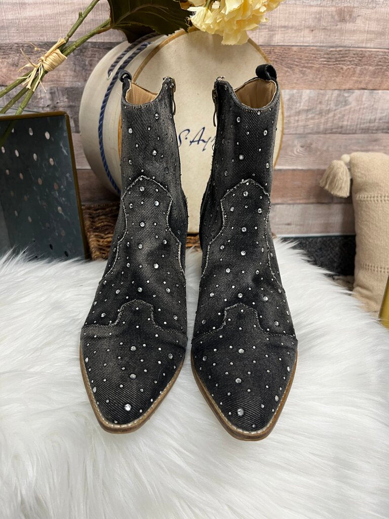 Hey Girl by Corkys Grey Rhinestone Studded Bootie