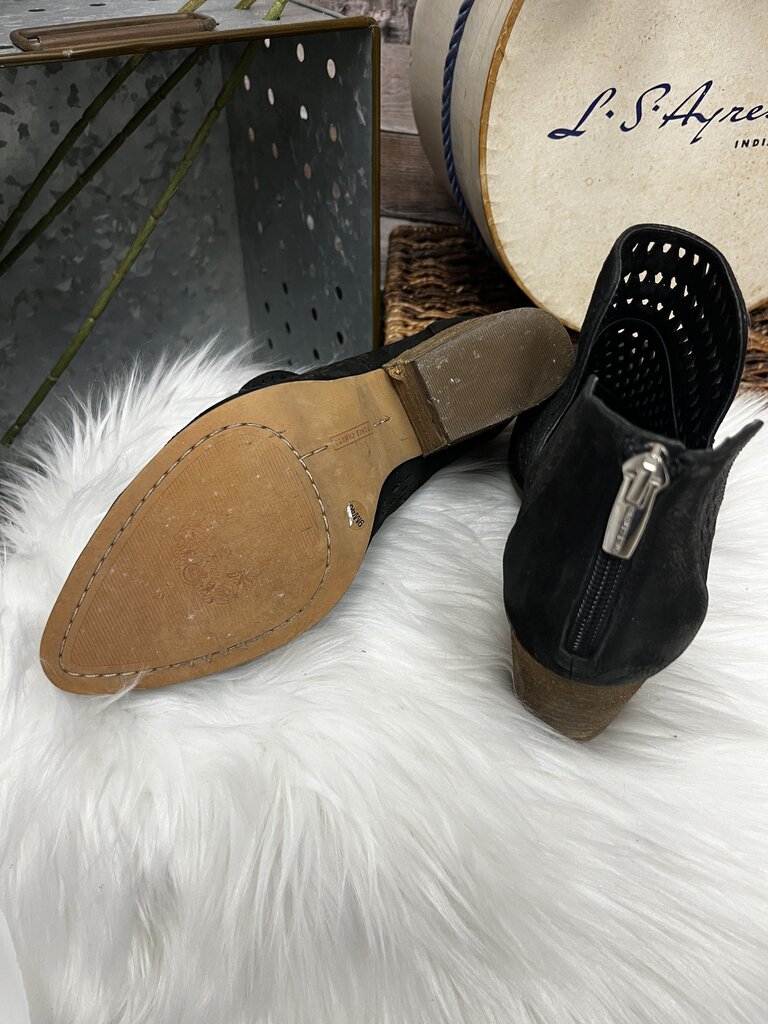 Vince Camuto Black Suede Perforated Booties