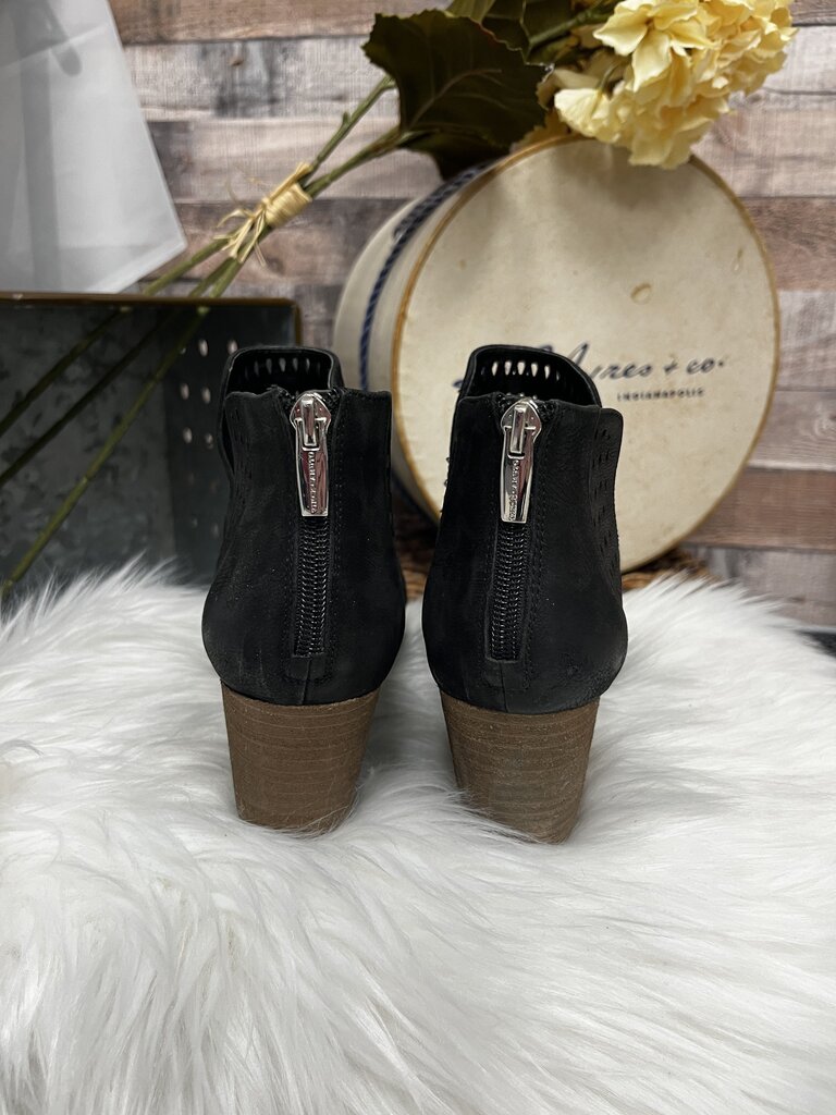 Vince Camuto Black Suede Perforated Booties