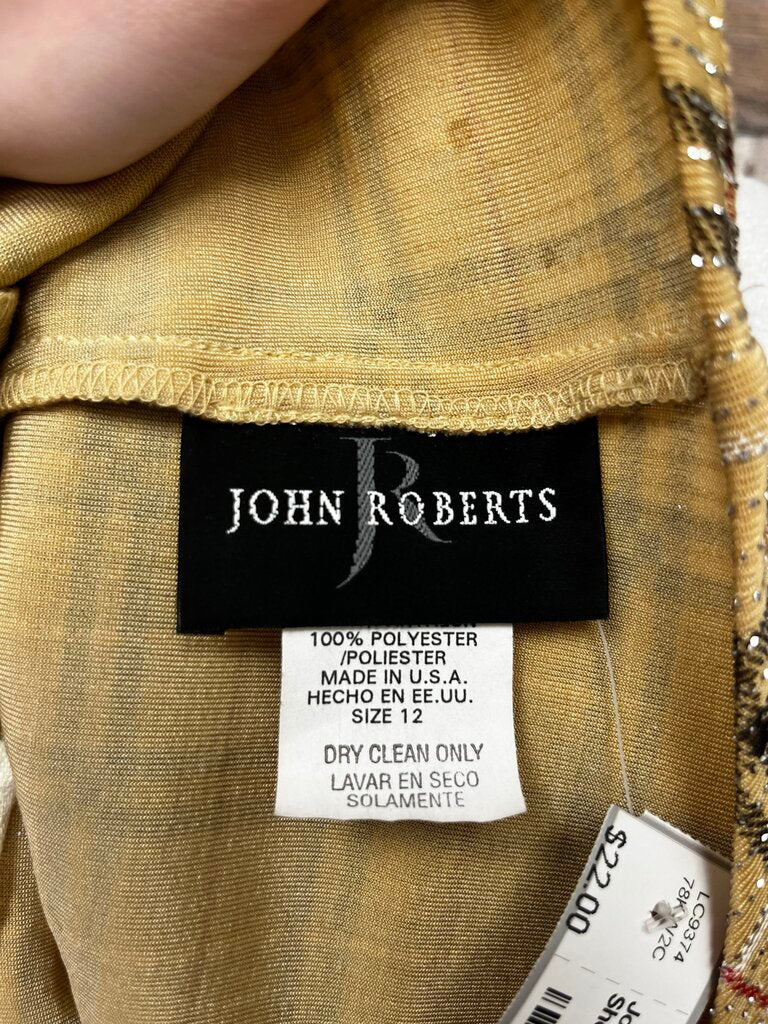 John Roberts Plaid Sparkle Short Sleeve Blouse