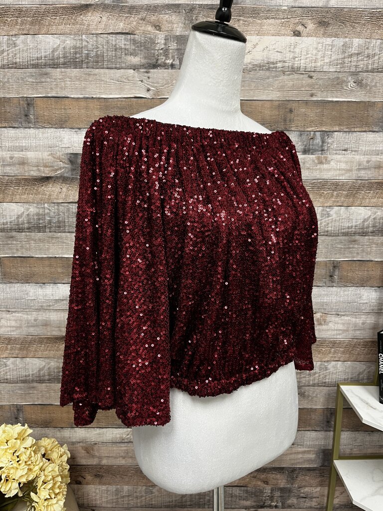 Venus Red Sequin Cropped Top