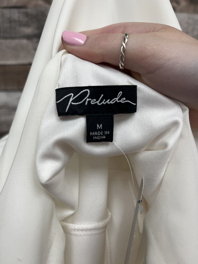 Prelude White Chiffon Cold Shoulder Blouse