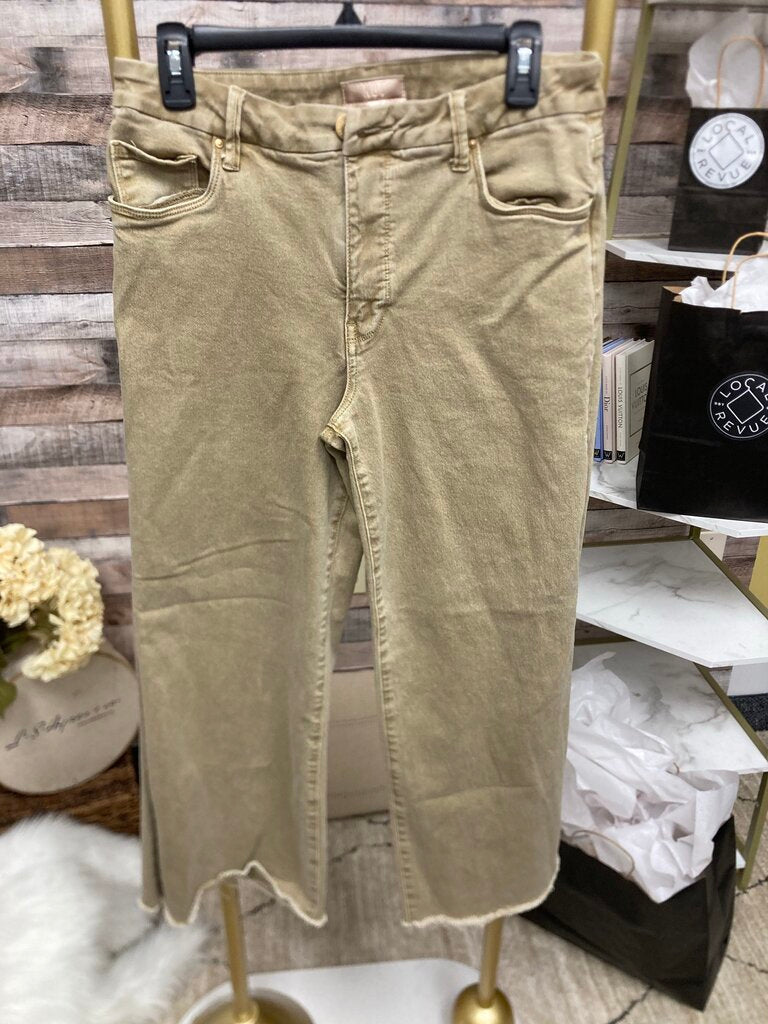 Kut From The Kloth Tan Wide-leg Ankle Distressed Jeans