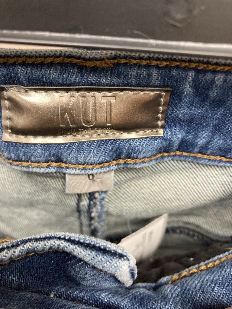 Kut from the Kloth Cropped Ankle Raw Hem Skinny Jeans