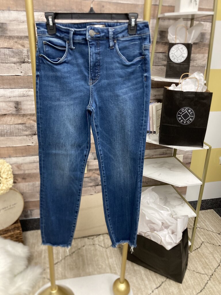 Kut from the Kloth Cropped Ankle Raw Hem Skinny Jeans