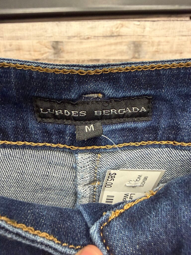 Lurdes Bergada Dark Wash Wide-Leg Cargo Jeans