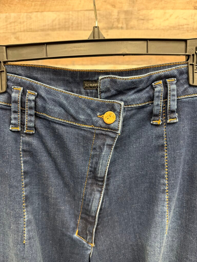 Lurdes Bergada Dark Wash Wide-Leg Cargo Jeans