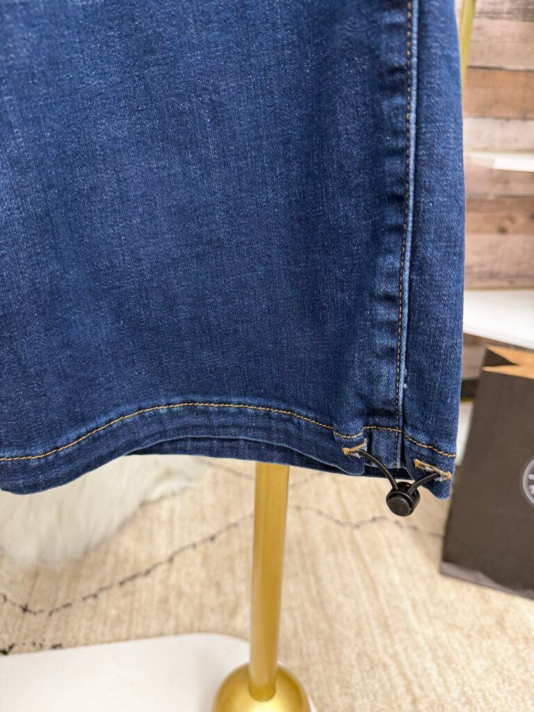 Lurdes Bergada Dark Wash Wide-Leg Cargo Jeans