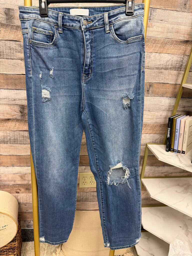Vervet Distressed Straight Leg Jeans