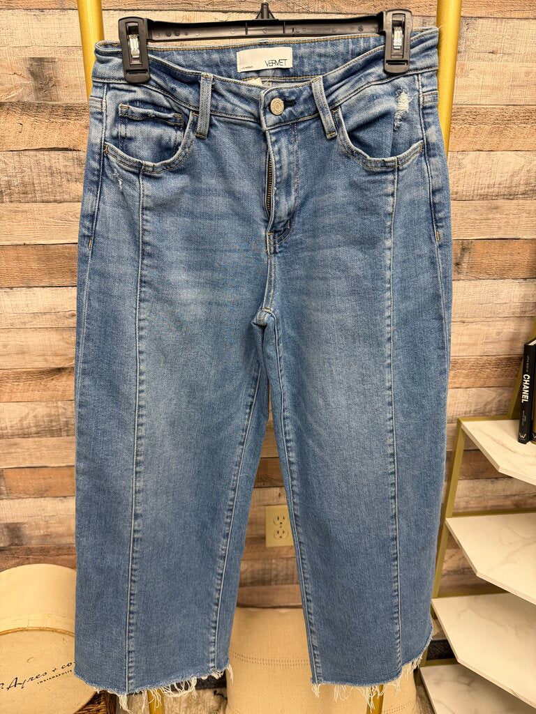 Vervet Wide Leg Raw Hem Jeans