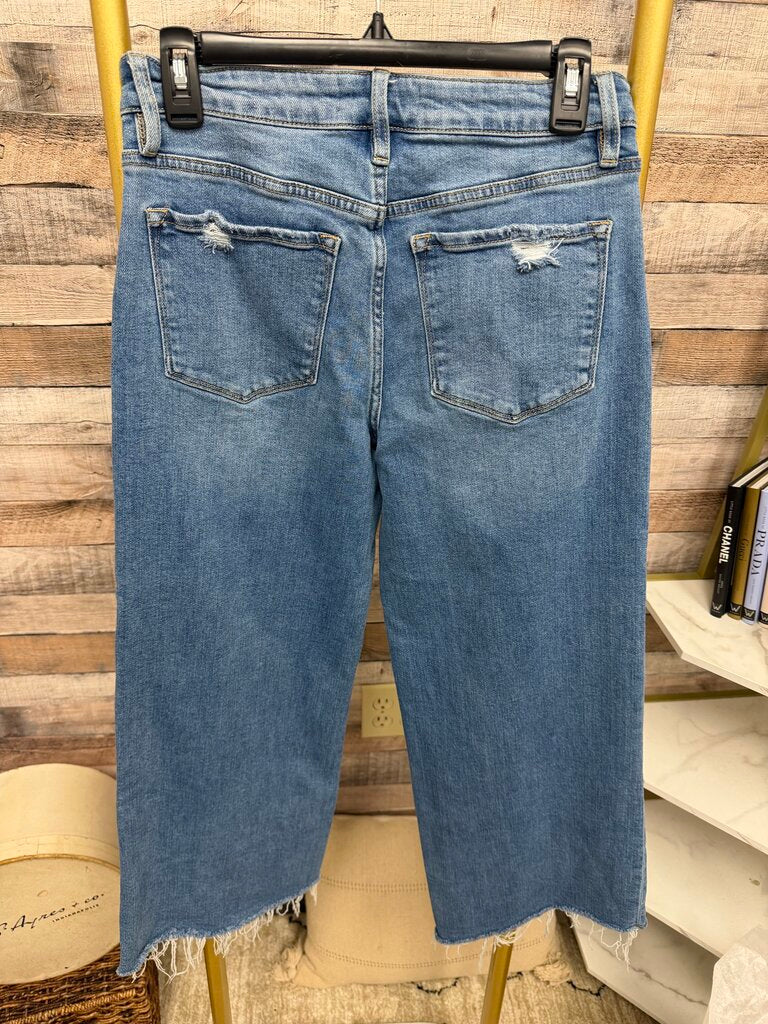 Vervet Wide Leg Raw Hem Jeans