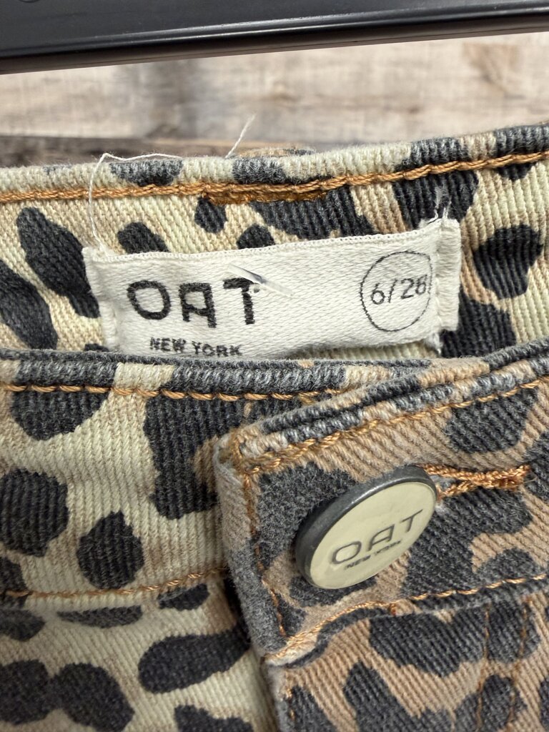 Oat NY Leopard Print High-Rise Straight Leg Jeans