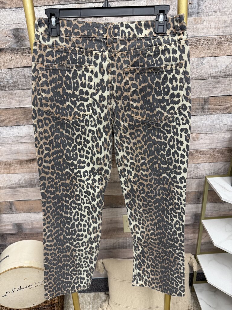 Oat NY Leopard Print High-Rise Straight Leg Jeans