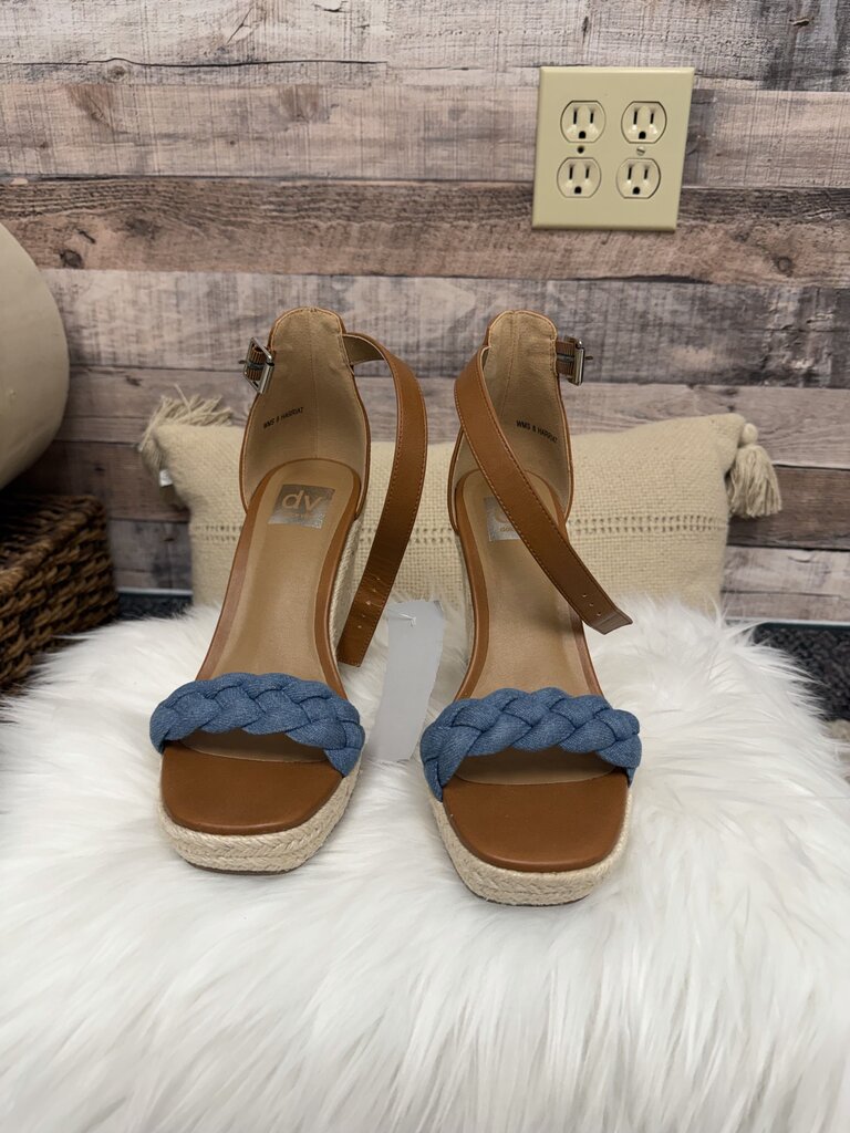 Dolce Vita Blue Denim Braided Espadrille Wedge