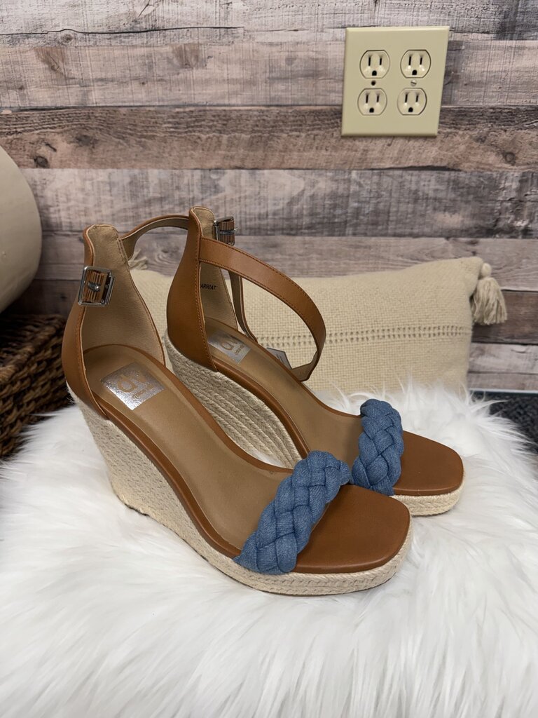 Dolce Vita Blue Denim Braided Espadrille Wedge