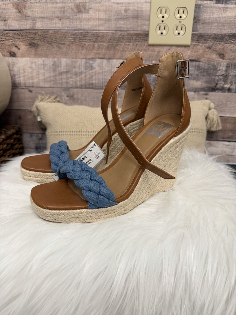 Dolce Vita Blue Denim Braided Espadrille Wedge