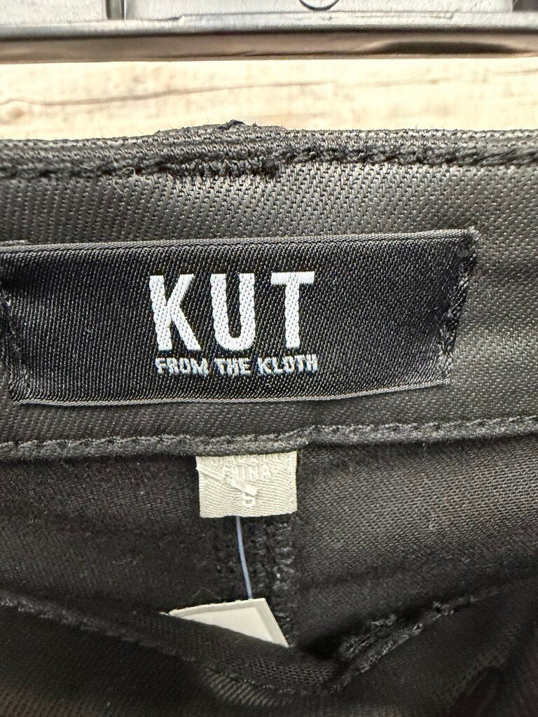 Kut from the Kloth Black Kelsey Crop Kick Flare Jeans