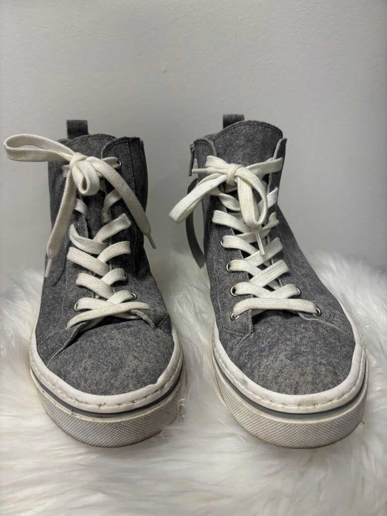 Gabor Grey Felt High-Top Sneakers