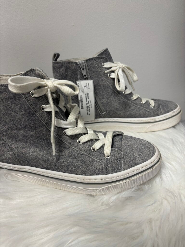 Gabor Grey Felt High-Top Sneakers