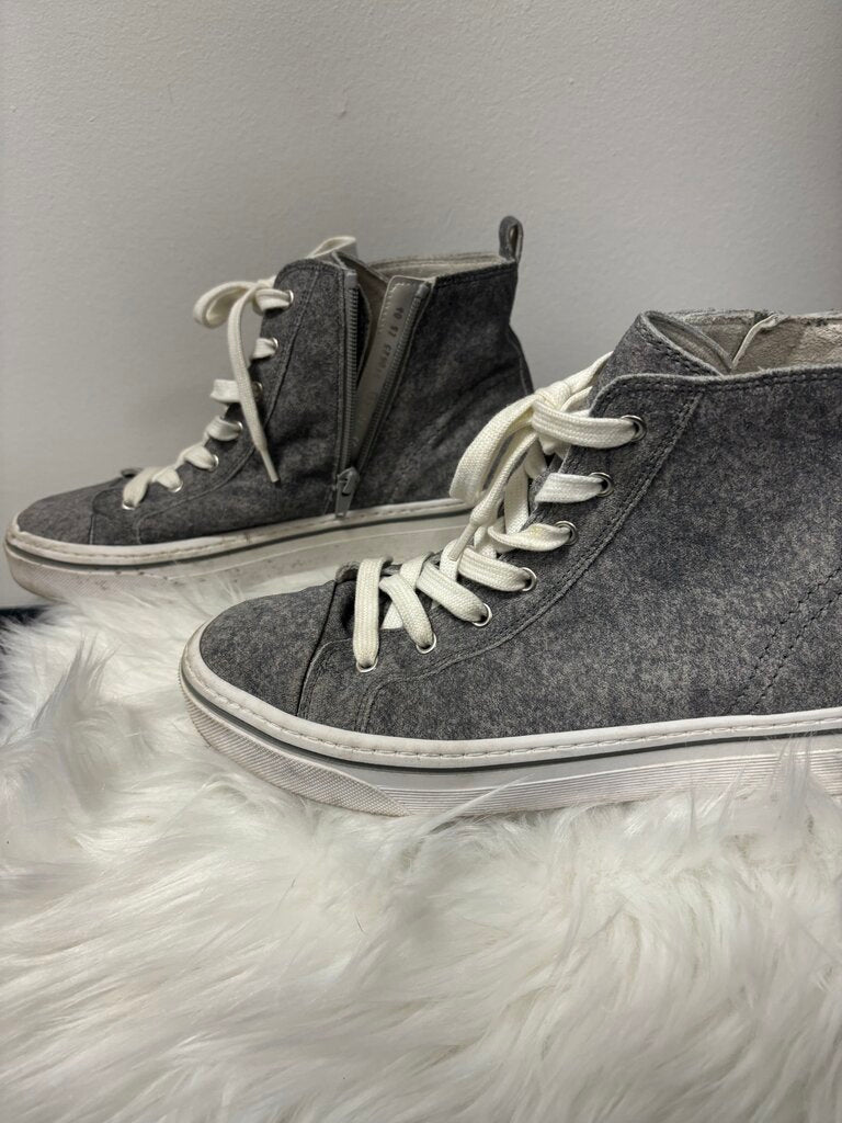 Gabor Grey Felt High-Top Sneakers