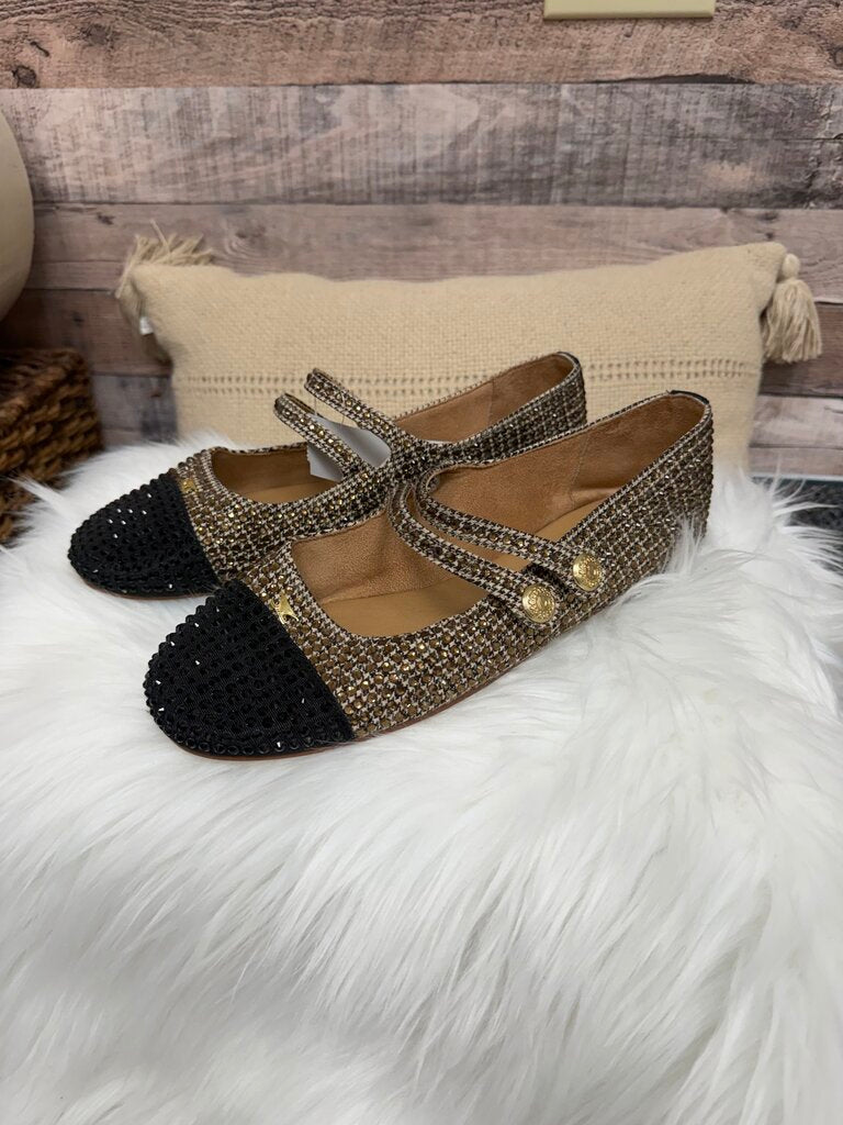 Circus NY by Sam Edelman Black & Houndstooth Rhinestoned Flats